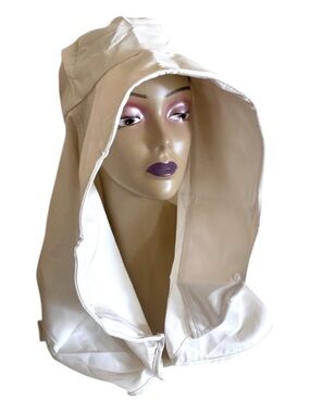 Women's Cream Hooded Sunblocker Hat Protect Face Neck & Shoulders OS NWOT
